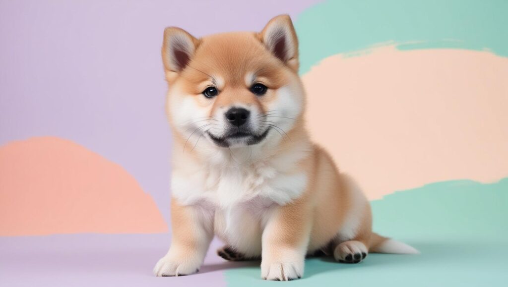 柴犬が不思議そうな顔をしている